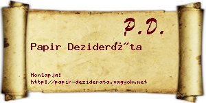 Papir Dezideráta névjegykártya